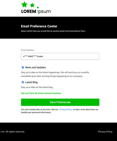 Pardot Email Preference Page email template insperation landing page layout template pardot pardot email preference page pardot email template