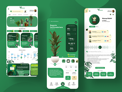 Plant Management App - VERDURE app design graphic design logo mobile plant plant managment typography ui ux vector