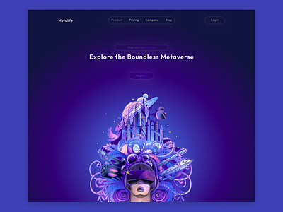 Landing Page for a Meta World! branding dailyui design graphic design illustration logo ui ux vector webpage