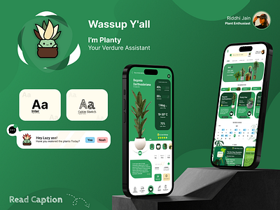 Plant Management App - VERDURE app design graphic design illustration logo mobile plant plant management typography ui ux vector