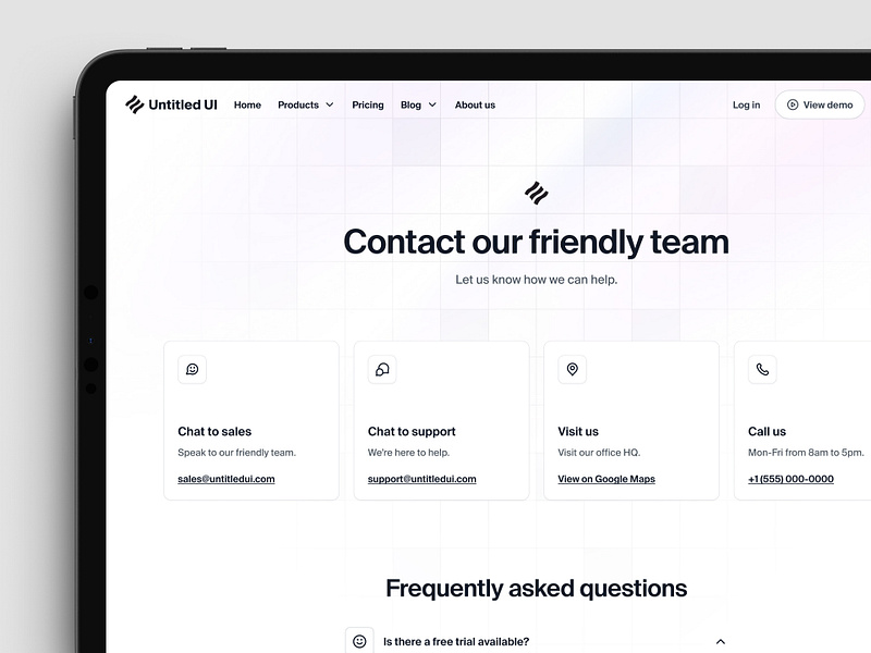 Contact us page — Untitled UI