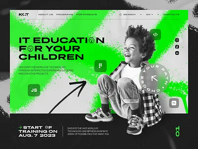 Web design for Kids IT Education Platform ai ai website children coding design developers education elearning it courses it education kids tech tech courses tech education ui ui design web web design website website ui