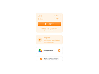 Upgrade 🍊 app design design system orange pricing product design saas ui upgrade