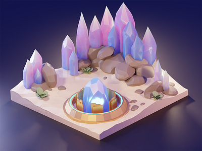 /crystal valley/ 3d blender crystall