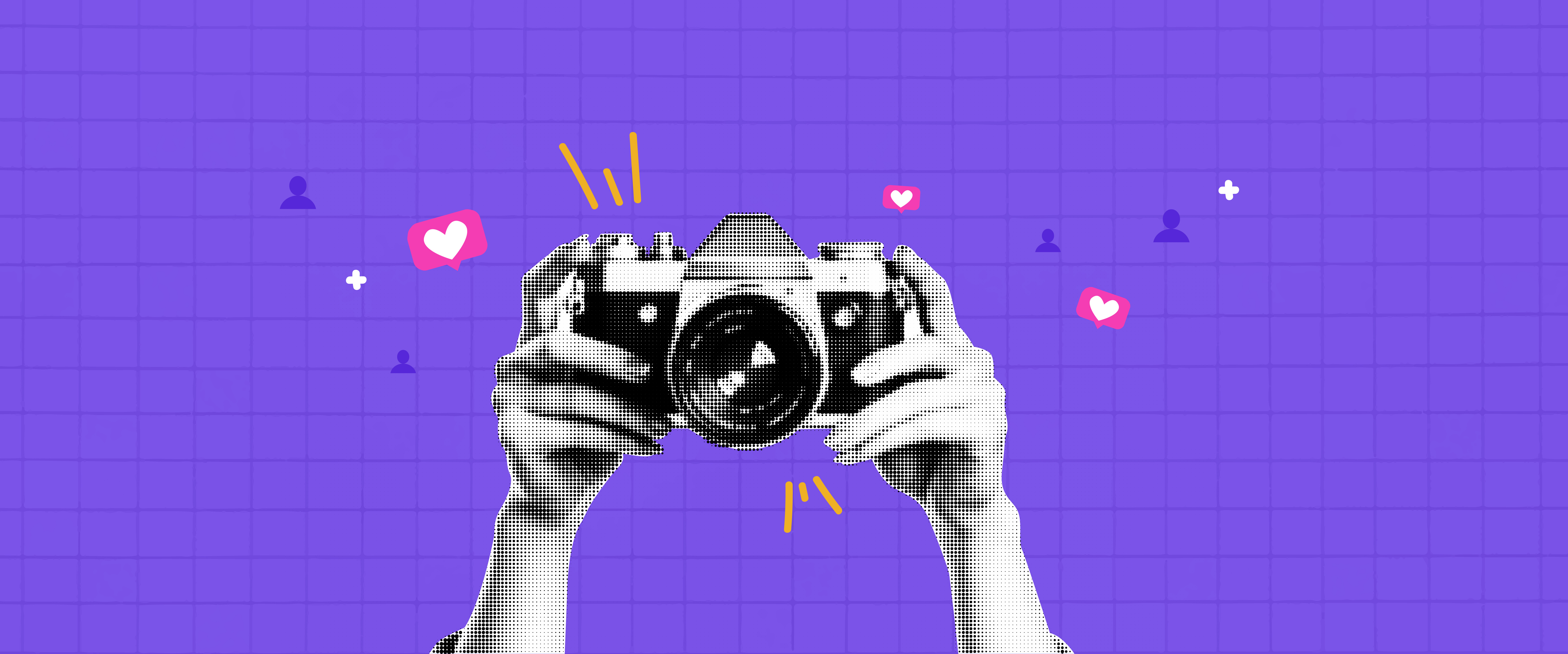 Photo collage banner blogger bright collage cutout doodle fun grid hand illustration paper photography teen texture vector