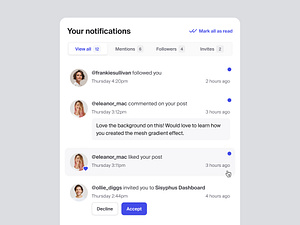 Notifications modal — Untitled UI by Jordan Hughes® on Dribbble