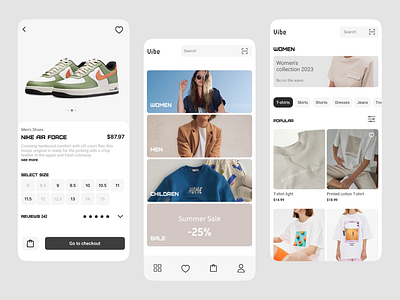 Mobile app for clothes and shoes app design minimalism mobile ui ux uxui web
