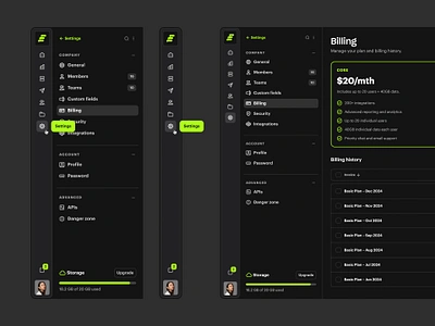 Dual-tier sidebar navigation — Untitled UI dark dark mode menu nav navigation product design side menu side nav side navigation sidenav ui ui design