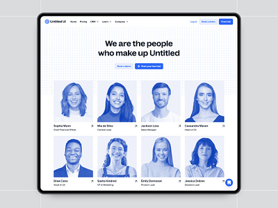 Meet our team — Untitled UI about us blue company page grid meet the team minimal minimalism monotone simple team team page web design webflow