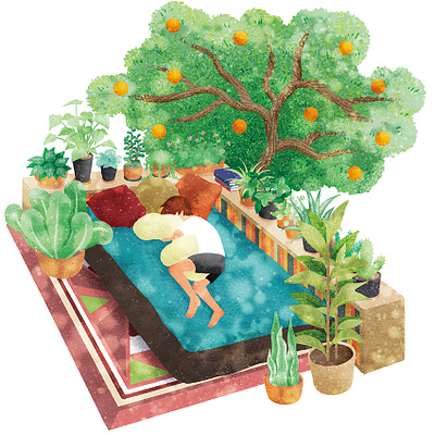 Green Bedroom digital art green illustration illustration art