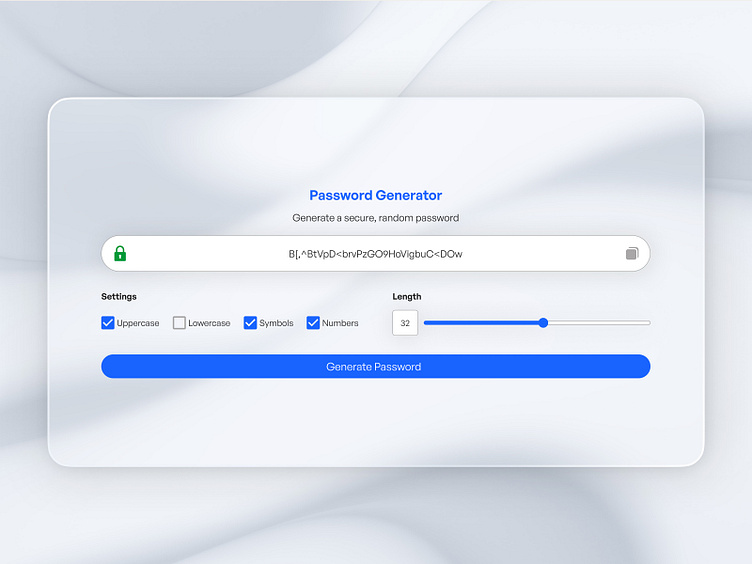 Generate Random Password | UI/UX Design by Takaz Cao on Dribbble