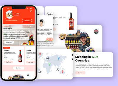 Hot Sauce Business - Store front app design ecommerce graphic design landing page logo store storefront typography ui ux vector