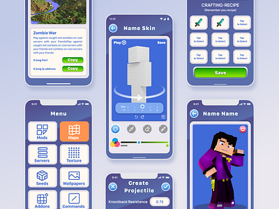 Mods for Minicraft | Mobile APP app design game graphic design ui ux vector