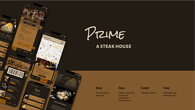 Prime Steak House App app branding case study design mobile ordering restaurant ui ux