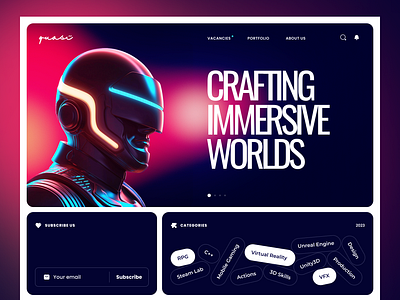 Game Studio. Landing page gamedesign gamedev indiegames mobilegaming virtualreality