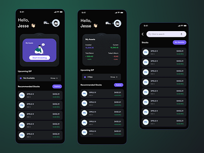 Investment Platform with Risk Indicator fintech investment platform ios mobile app stocks ui ux