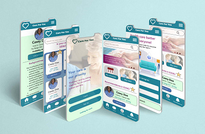 care for you mockup wireframe sample app branding design graphic design typography