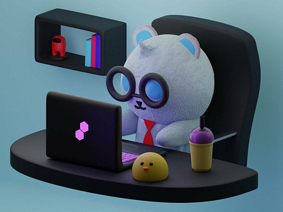 Mr. Bear 3d among us bear blender branding colorful design facebook figma game graphic design illustration logo meta pooh ui