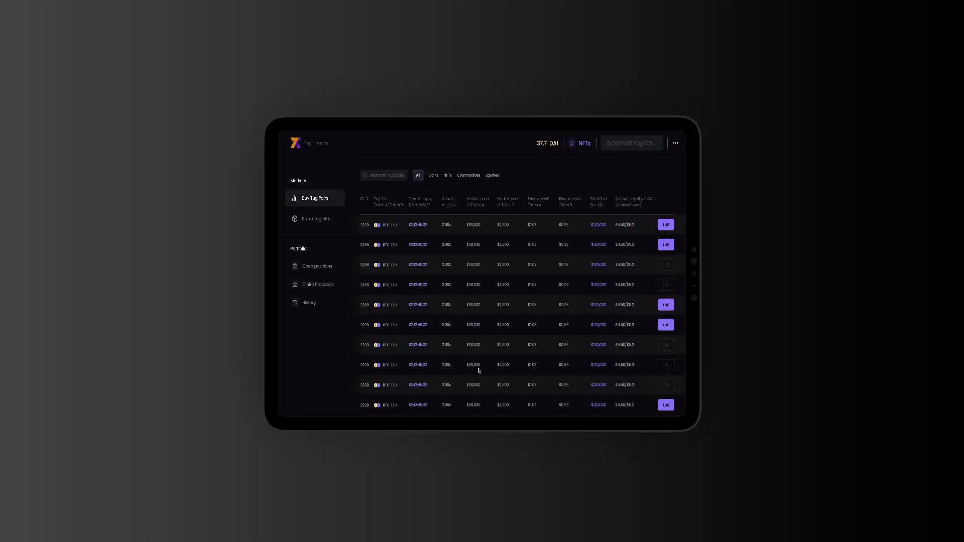 DeFi: TugFinance - crypto binary options by Olga Kad ✨ on Dribbble