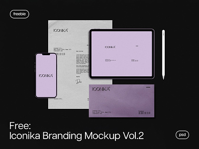 Iconika Branding Mockup Vol.2 branding business clean corporate design download free freebie identity ipad iphone minimal mockup papers pixelbuddha psd stationery template