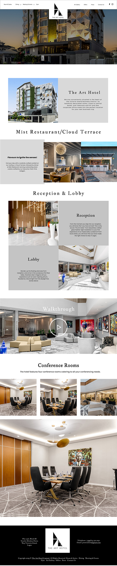 THE ART HOTEL Web Page MIMIC app branding design hotel illustration logo typography ui ux web page