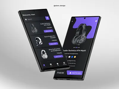 Headphones Shop App UI Concept Design airpod android app application clean control earphone headphone ios minimal minimalist mobile modern product design remote trend trendy ui user interface ux