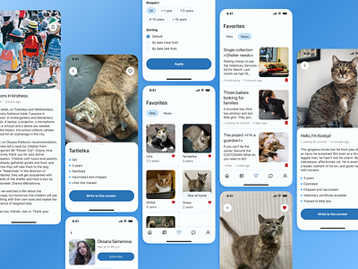 Favorites app cat challenge dailyui dailyui044 design dog favorites mobile mobile app pets shelter ui