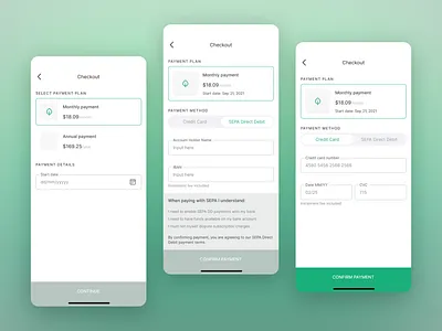 Plan Checkout app checkout design finance flow mobile money pay payment plan product ui ux