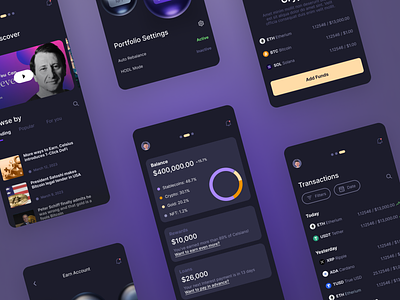 Crypto Super App app assets balance bitcoin blog crypto design feature finance home management mobile nft product risk structure tailored ui users ux