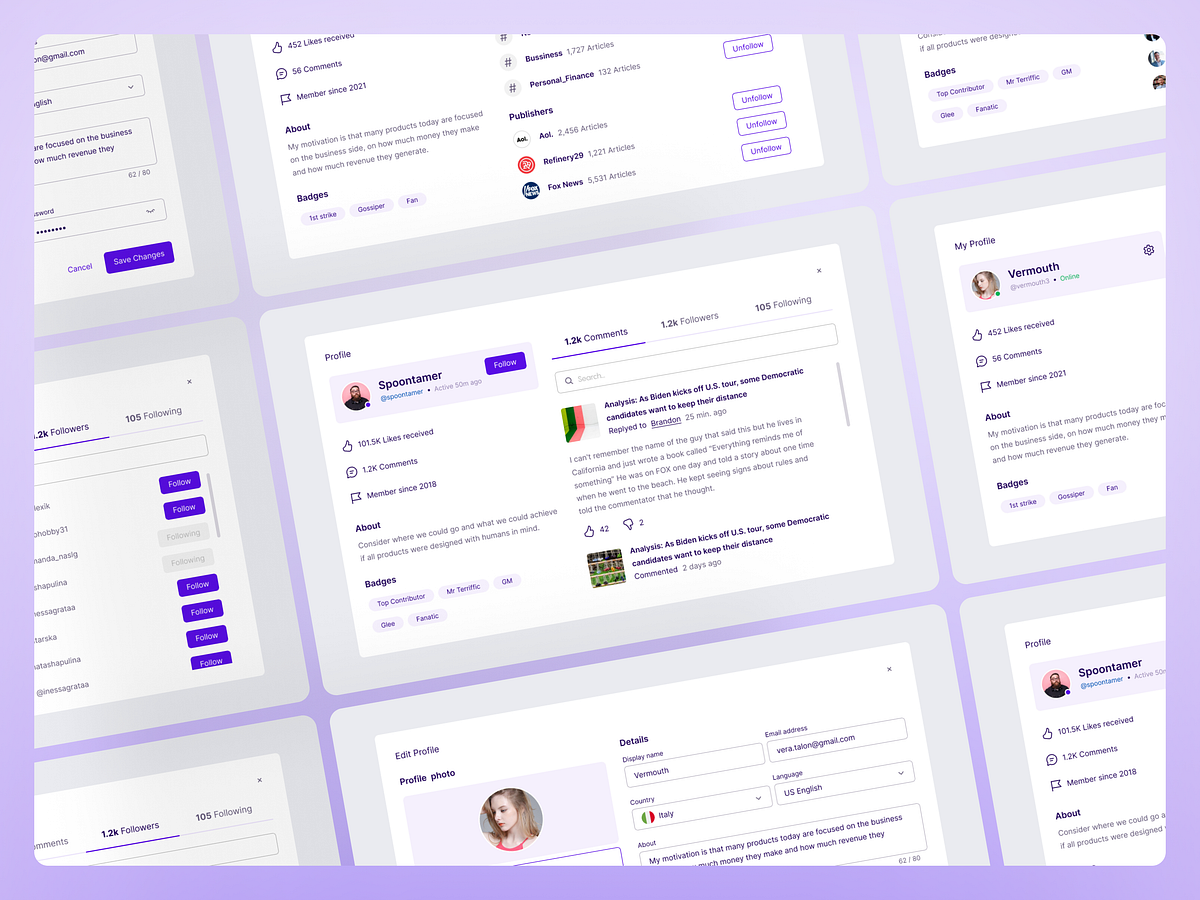 Browse thousands of Profile Modal images for design inspiration | Dribbble