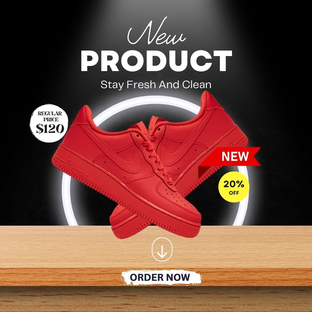 Red AF1 social media post animation branding graphic design motion graphics red af1 social media post social media ui