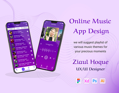 Music Player Apps Design app banner design design graphic design mobile app design ui ux uxui design