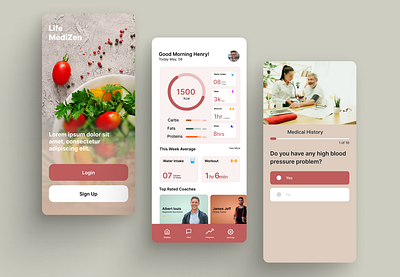Wellness App Design UI app ui app ui design app ui ux dieting app graphic design health app nutrition app ui ui inspiration ux ui design wellness app ui