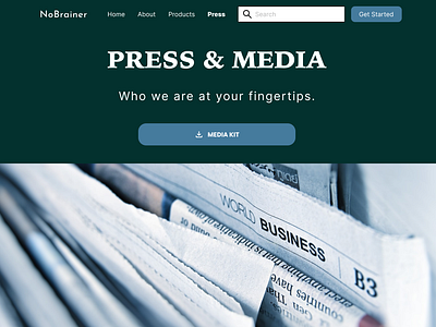 Daily UI Challenge - Day 51: Press Page 100days 100daysofdesign challenge dailydesign day51 design designer designthinking download figma graphic design illustration information media mediakit press presspage ui uiuxdesign ux