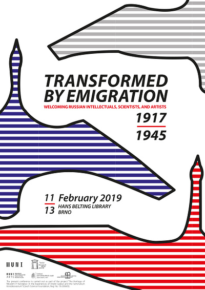 Poster for the conference: Transformed by Emigration conference graphic design poster