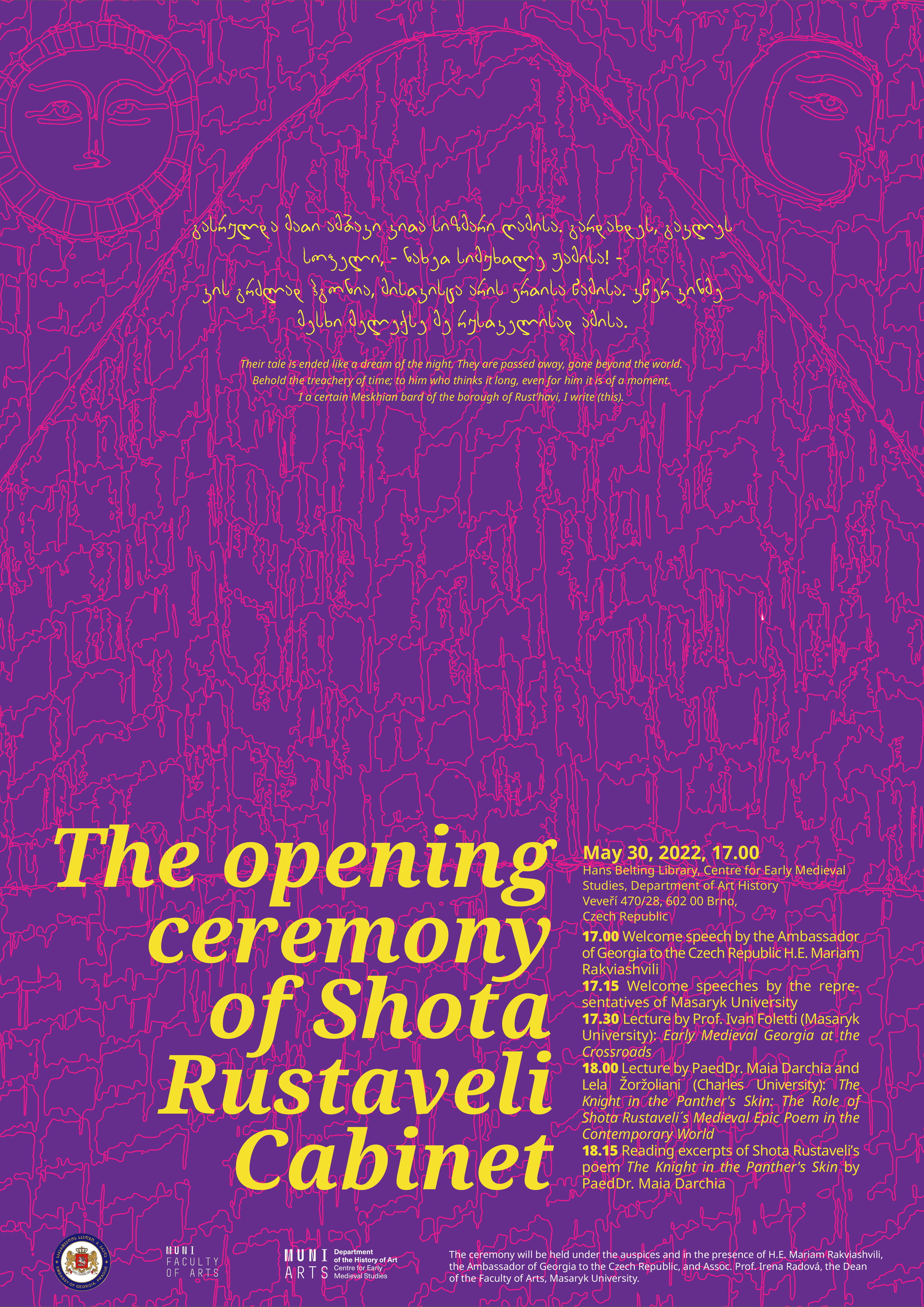 Poster for the Opening of the Georgian Cabinet in Brno conference graphic design poster