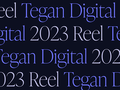 Tegan 2023 Reel 2023 agency animation branding design portfolio reel studio ui ux video website