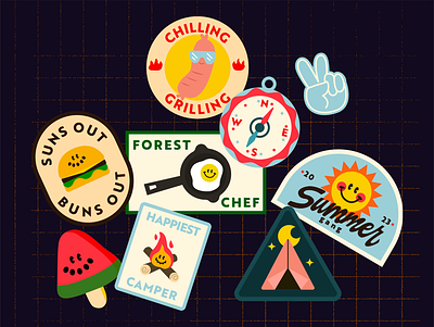 Summer Patches creative design graphic design illustration typography vector