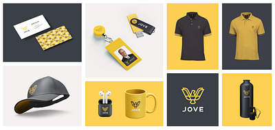 Jove identity branding drone eagle identity logo