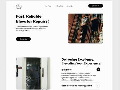 Monoline - An Elevator repair website. business elevator service web design elevator website local business ui ux web design