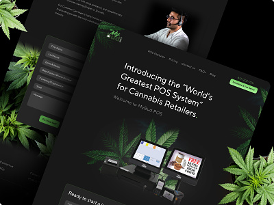Point of Sale for Cannabis Retailers – Website UX/UI cannabis design firstscreen minimal pointofsale pos retailers style ui uxui webdesign website