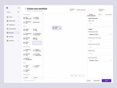 New workflow creation interaction interface minimal saas ui ux