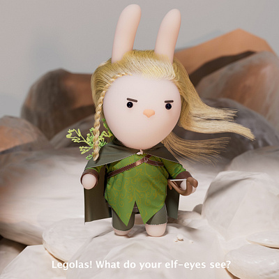 Legolas from Lord of the Rings 3d 3d illustration character character design cinema 4d cute illustration legolas lord of the rings marvelous designer rabbit redshift
