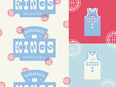 Kings Logo Set (VOL2) basketball branding design graphic design icon illustration jersey jersey design kings logo nba retro sacramento sports sports logo type vintage