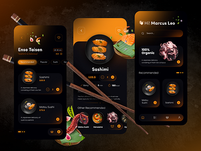 Japanese restaurant app UI design app design application design cool app design creative app design food app design high fidelity design japanese app design japanese restaurant mobile app ui design mobile application modern app design neon app design phone app design restaurant app design restaurant app ui restaurant application design ui ux