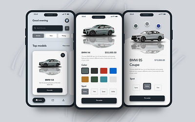 BMW Mobile App bmw branding cars design mobile app ui uiux web design