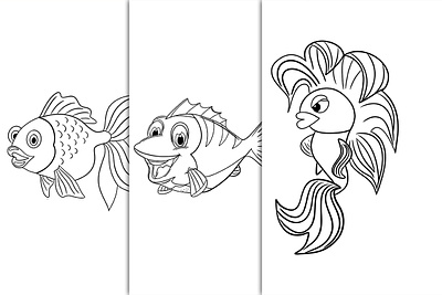 Cute Fish Coloring Pages Design for Kids book coloring book coloring page cute fish design fish graphic design illustration kdp kids line art unique vector