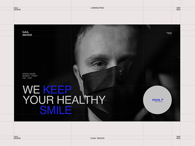 Landing page for DENTISTRY black branding clinic design figma gray interface landing landing page layout light minimal schweitzer typography site typography ui ui design uiux ux website design