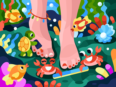 Underwater Pedicure adobe illustrator design illustration vector
