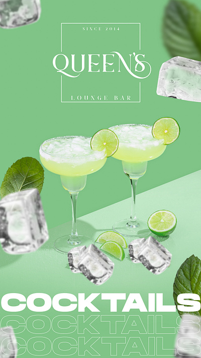 Queens Lounge Bar Flyer branding design graphic design illustration